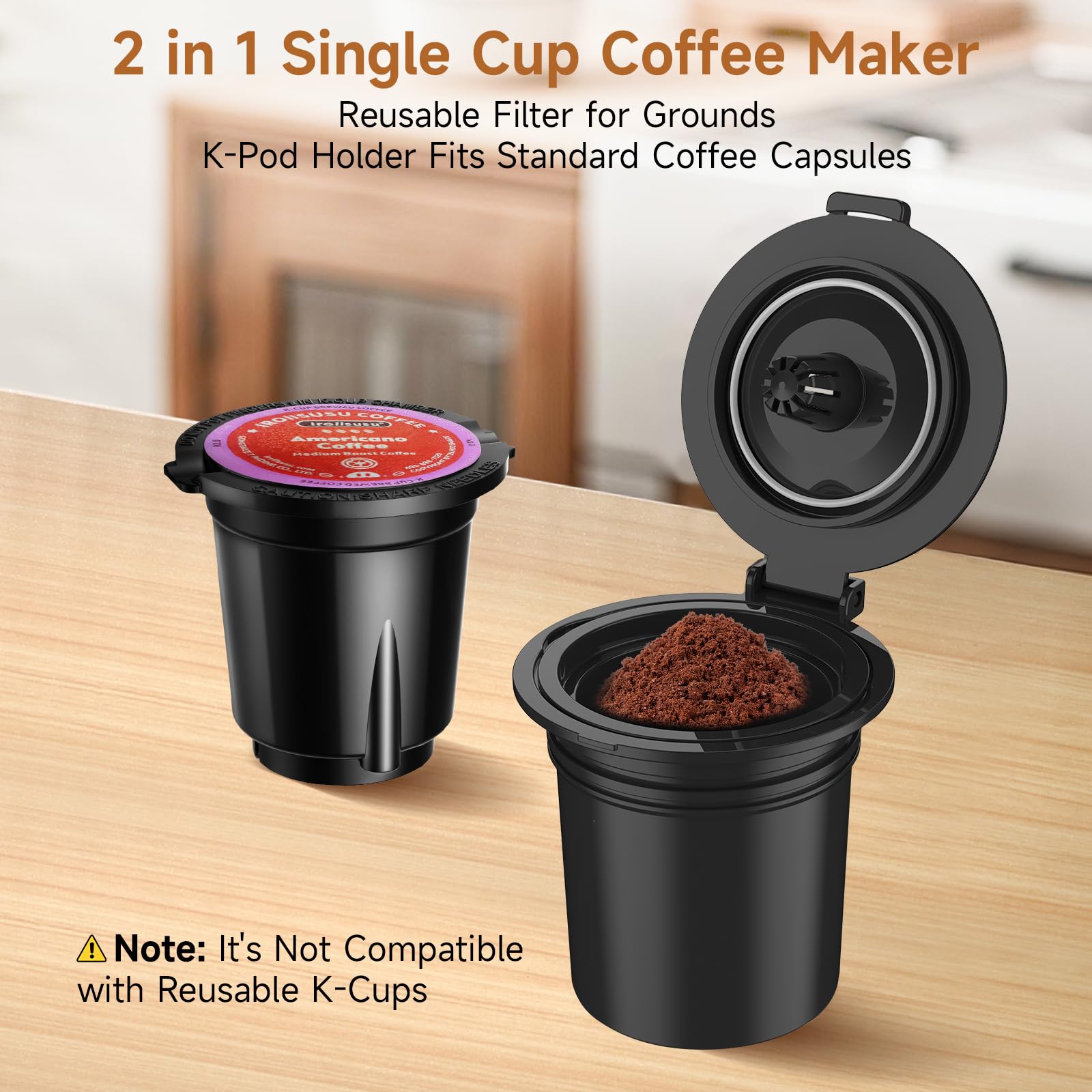 Horavie fast brew one cup, showcasing rapid 120-second coffee for busy mornings.