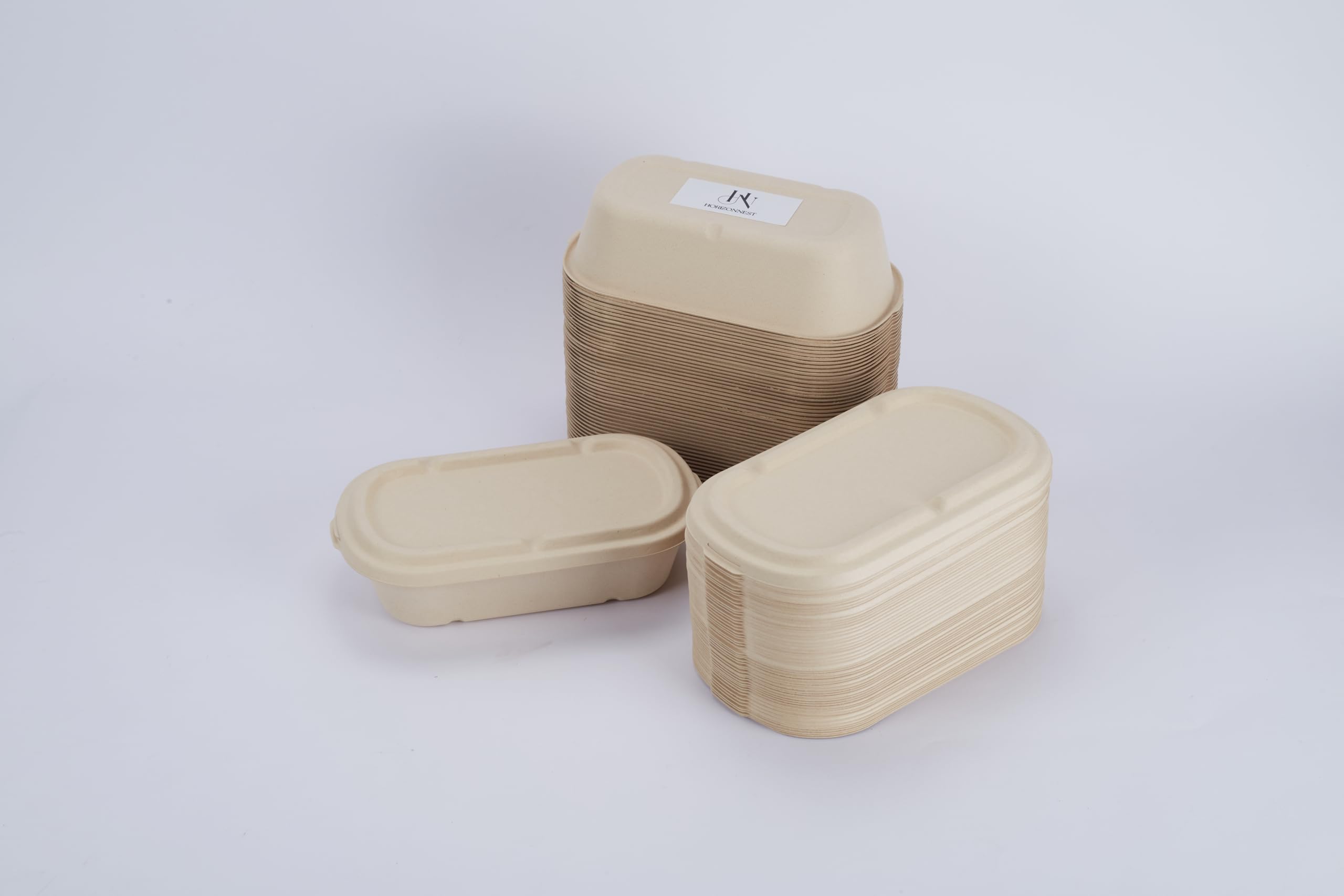 HorizonNest eco-friendly food packaging close-up highlighting pulp material.