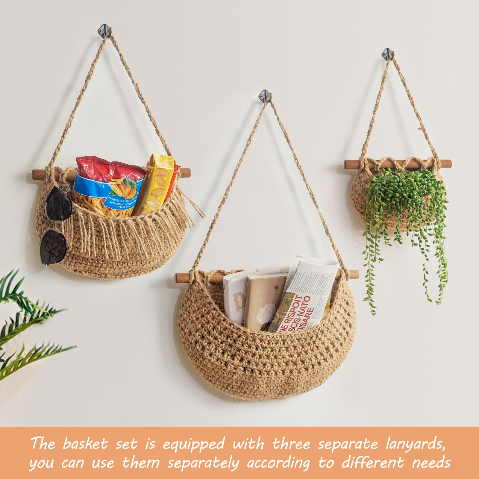 Horpait hanging basket organizer in entryway for scarves and keys
