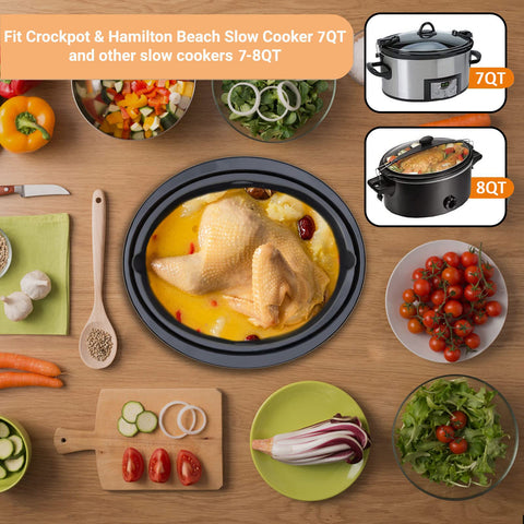 Horuhue BPA-free silicone liner provides reusable, safe lining for 7-8 qt slow cookers