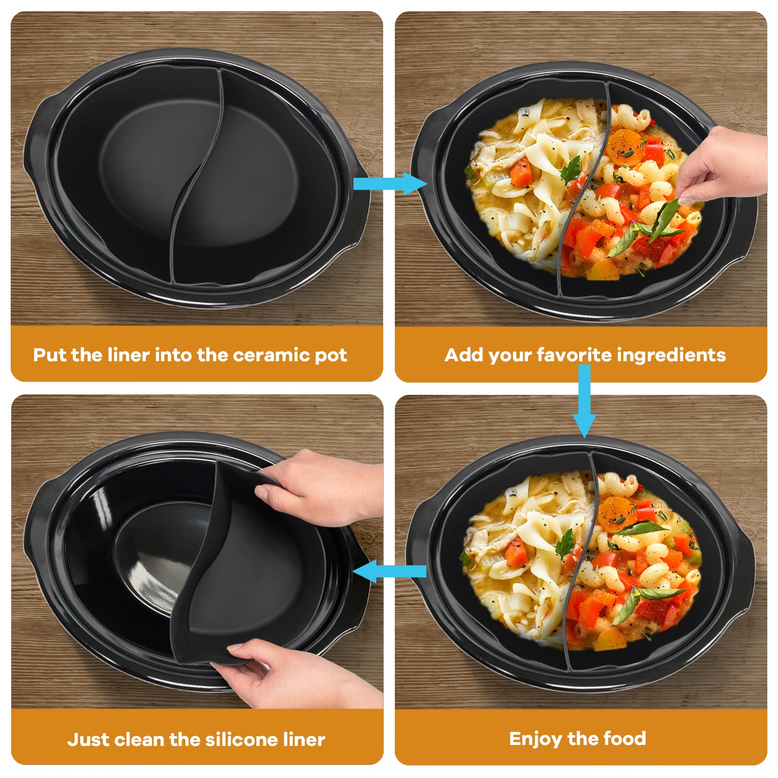 Horuhue fits most 6-quart oval slow cookers for broad compatibility.