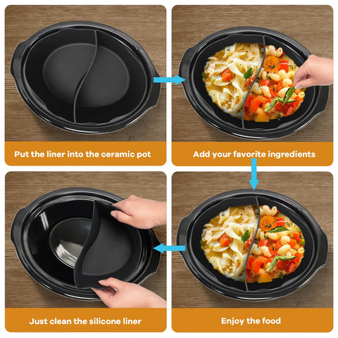 Horuhue fits most 6-quart oval slow cookers for broad compatibility.