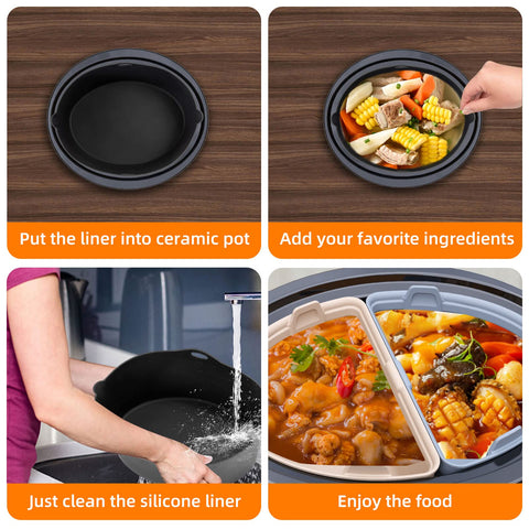 Horuhue heat-resistant silicone liner withstands high temps for versatile slow cooking
