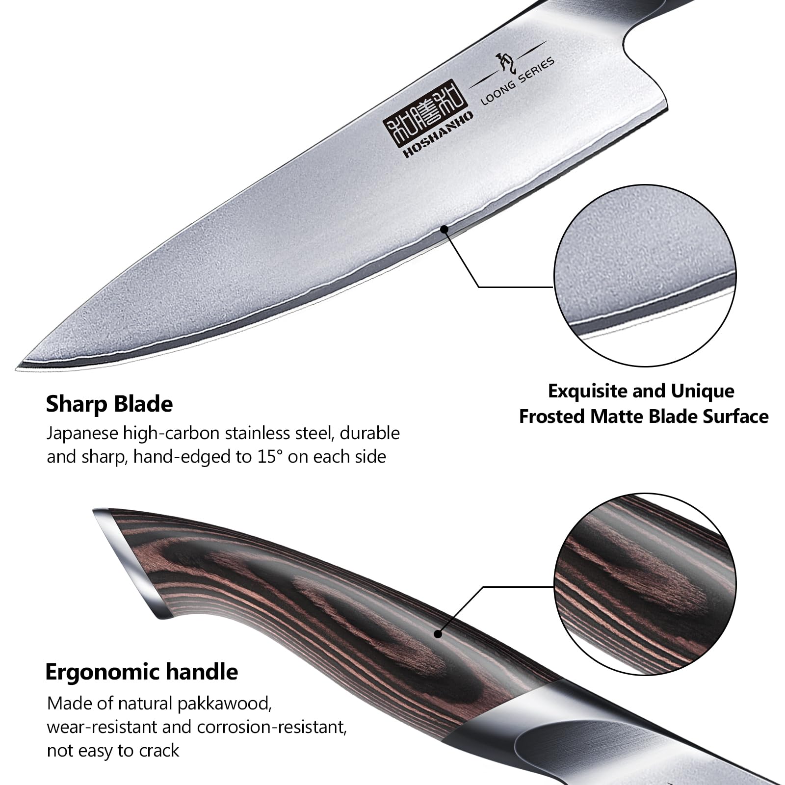 HOSHANHO 6-inch utility knife perfect for trimming and small prep tasks.