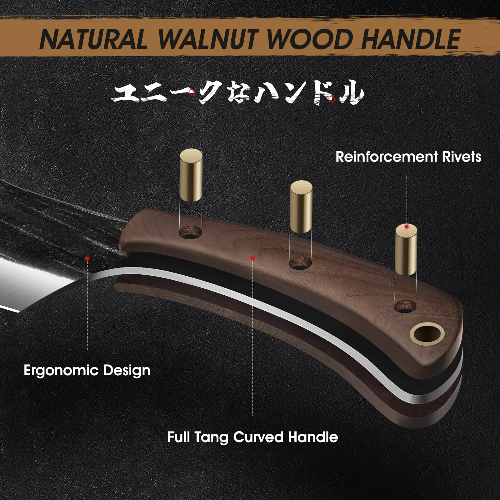 HOSHANHO high-carbon steel blade detail emphasizing durability and sharpness.