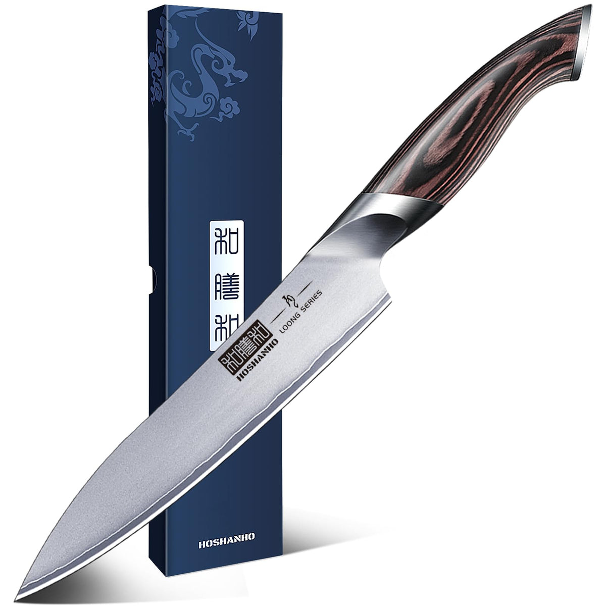 HOSHANHO 6-inch kitchen knife close-up for precision slicing and mincing
