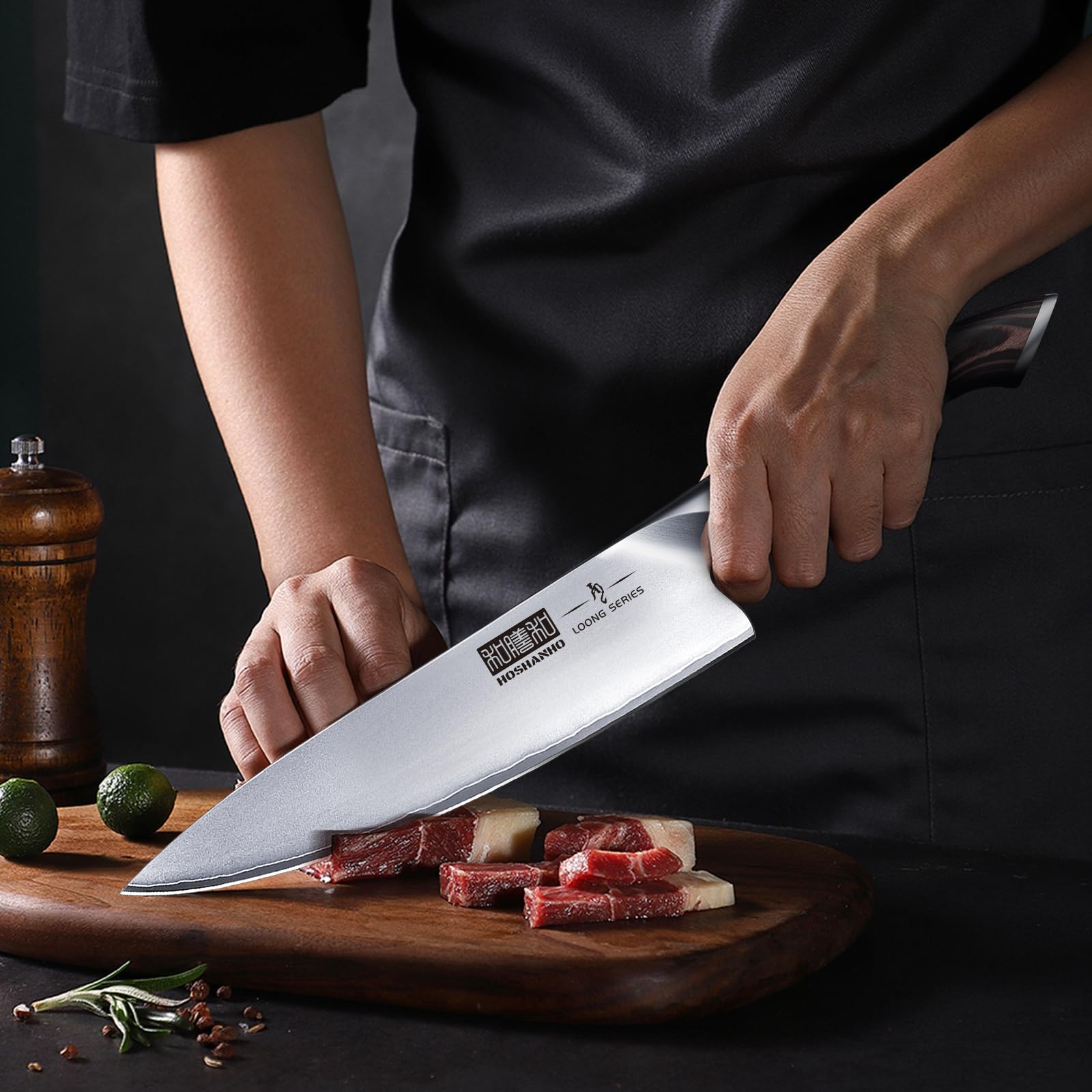 HOSHANHO 6-inch utility knife highlighted for everyday kitchen tasks.