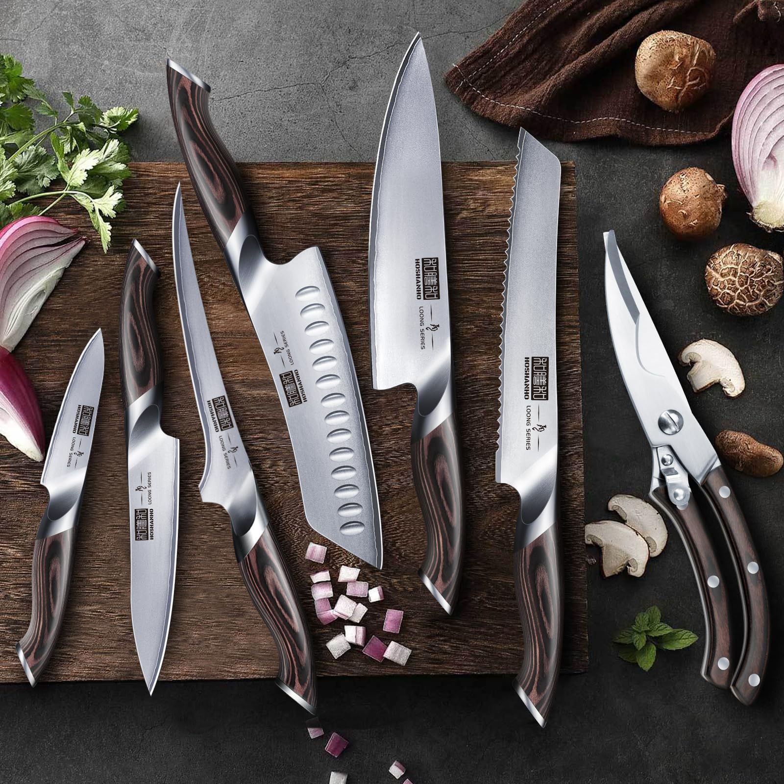 HOSHANHO 6-inch utility knife for daily versatile tasks.