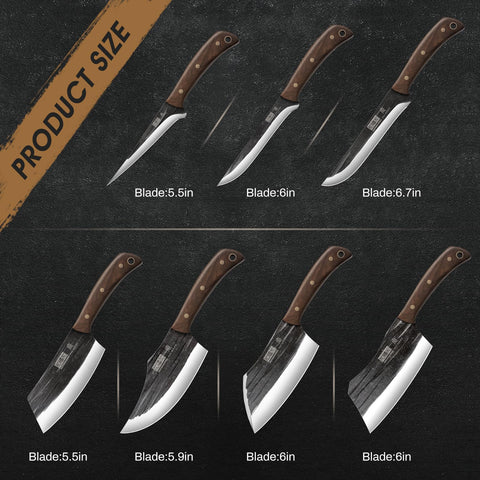 HOSHANHO 6-inch bone chopper blade close-up for heavy slicing and bone work