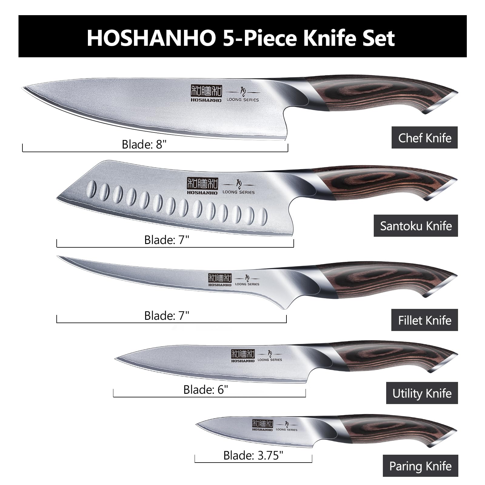 HOSHANHO 6-inch utility knife versatile for fruits and vegetables