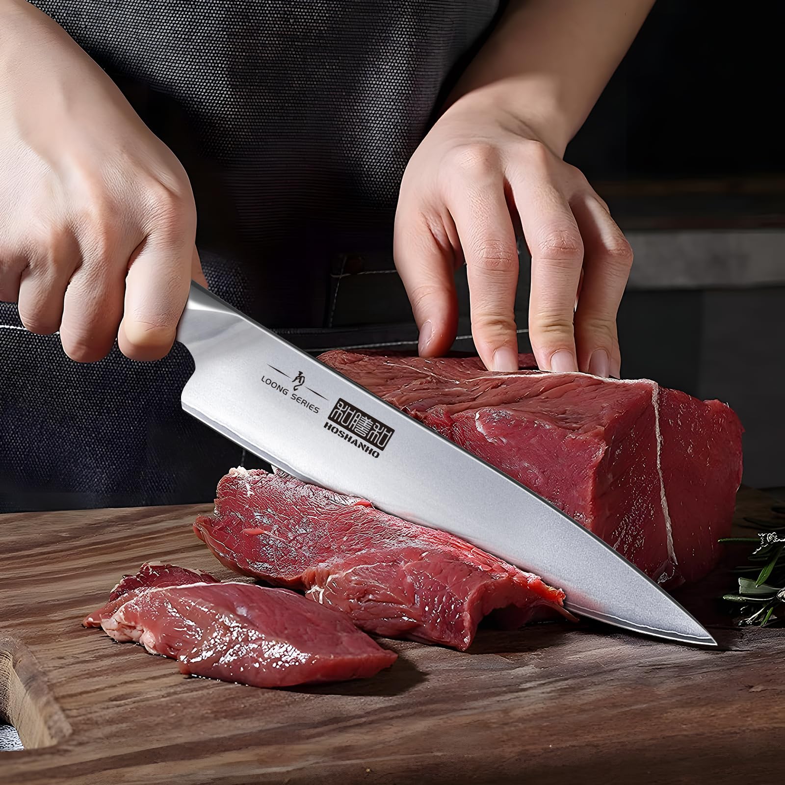 HOSHANHO 7-inch fillet knife designed for delicate meat prep.