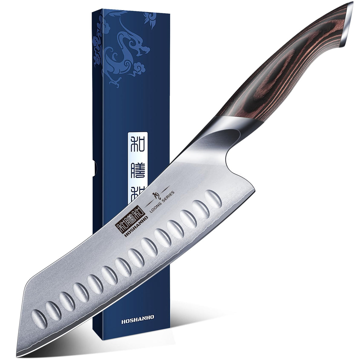 HOSHANHO 7-inch knife blade close-up, ultra sharp edge for precise slicing