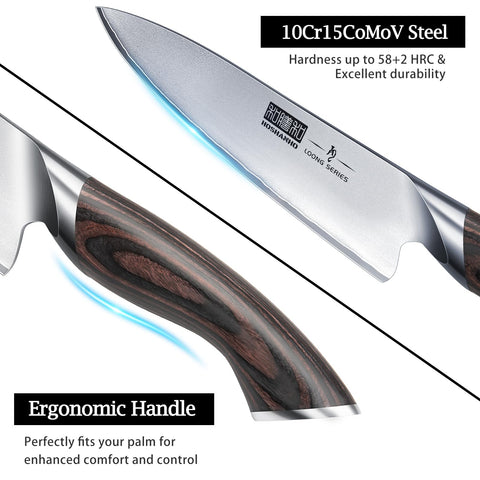 HOSHANHO 7-inch santoku knife edge profile for clean, even chopping