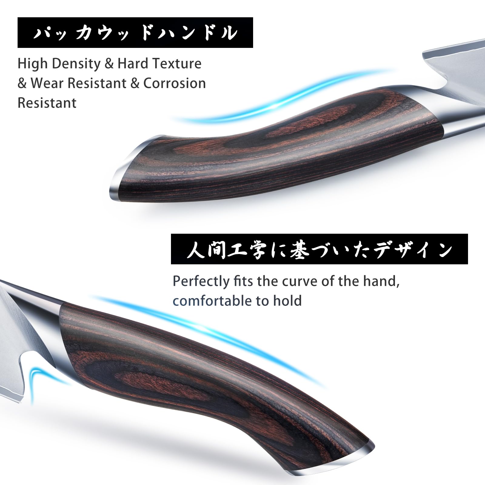 HOSHANHO 8-inch bread knife ideal for clean, even slices.