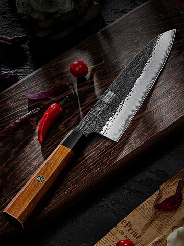 HOSHANHO handle with brass studs for secure grip and ornament.