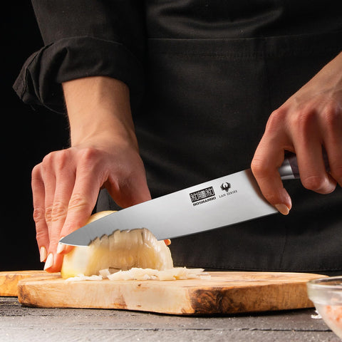 HOSHANHO 8-inch knife slicing vegetables for even dices
