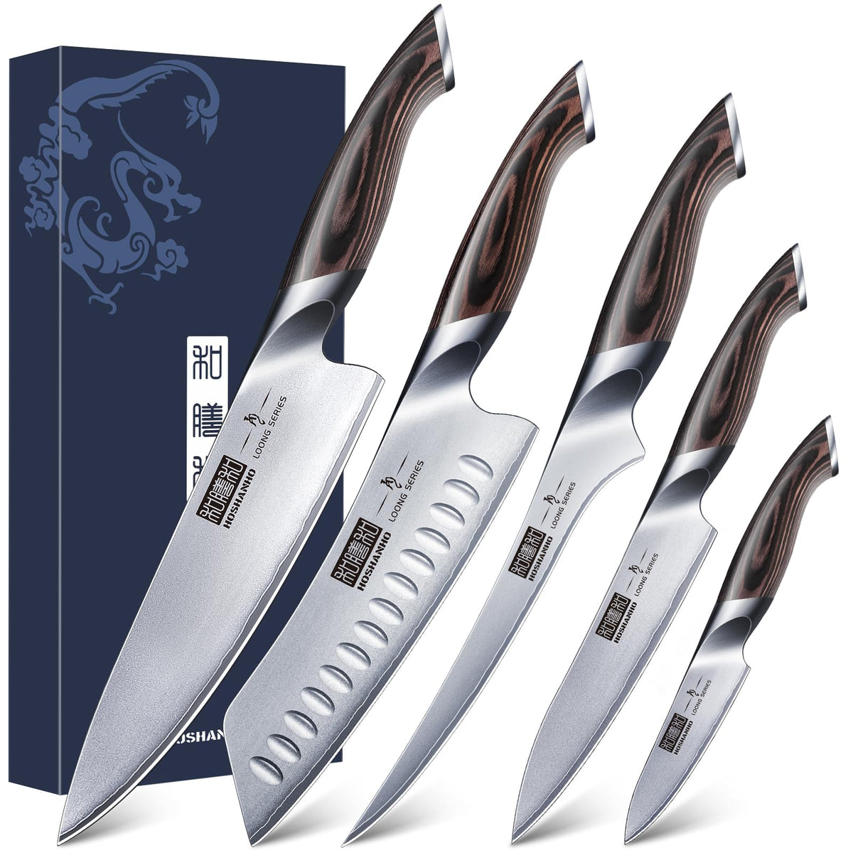 HOSHANHO 8-inch chef knife edge detail for precise slicing in daily cooking