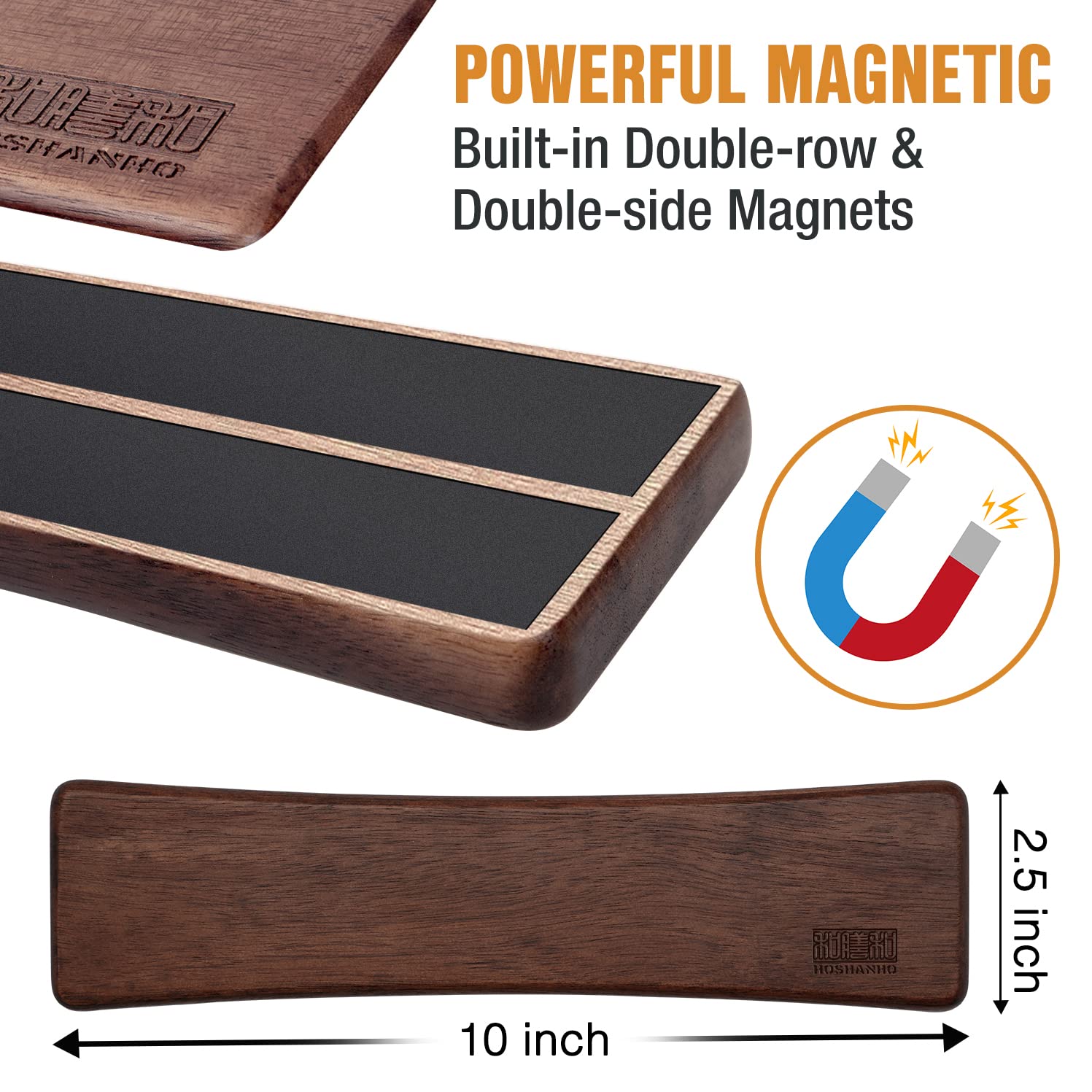 HOSHANHO arc-design magnetic strip adds style and organization