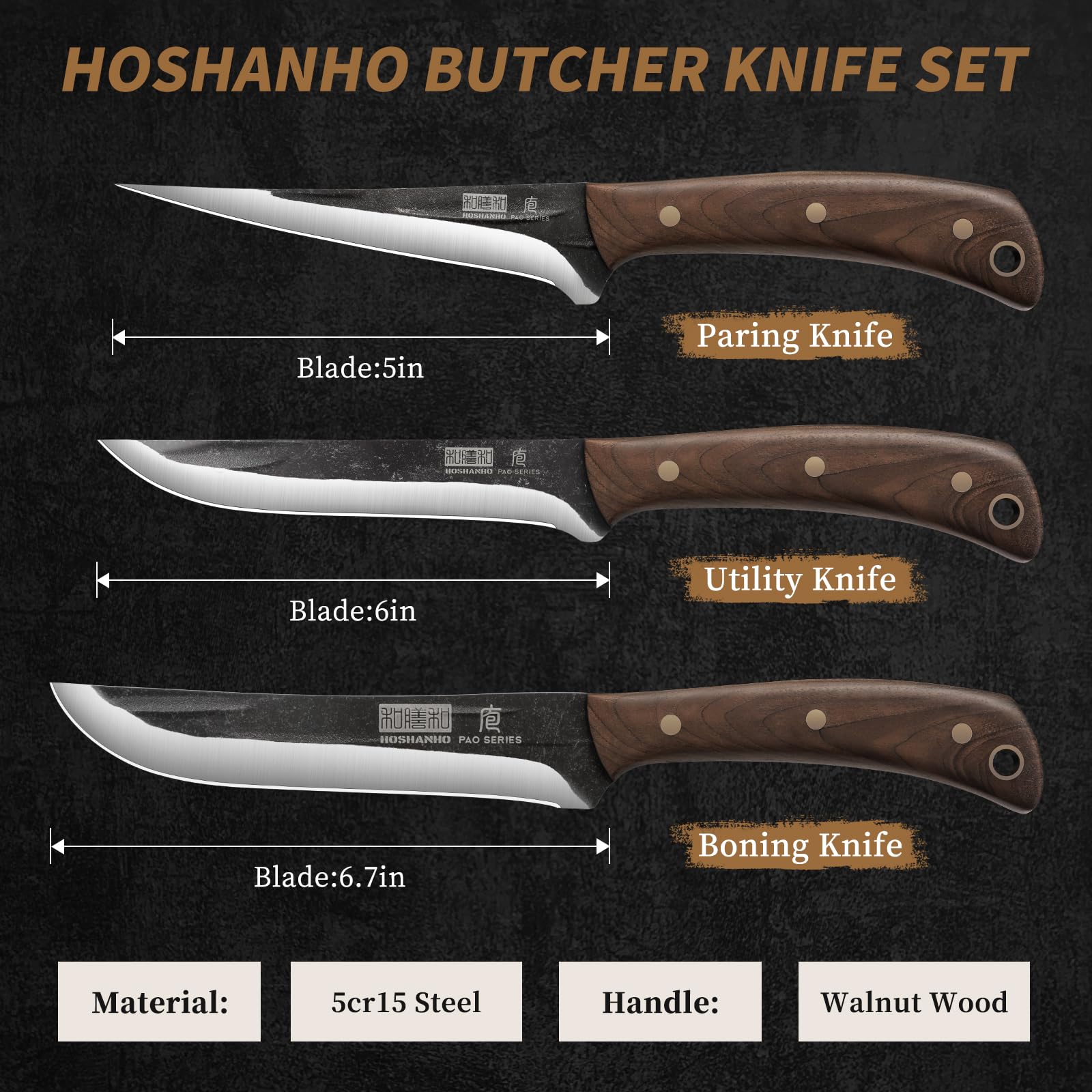 HOSHANHO 6.7-inch boning knife for precise meat trimming