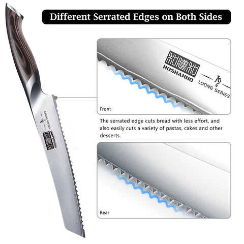HOSHANHO serrated edge cuts through crusts without tearing