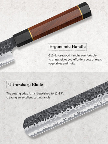 Ice hardening heat treatment preserves a razor edge during heavy meat carving.