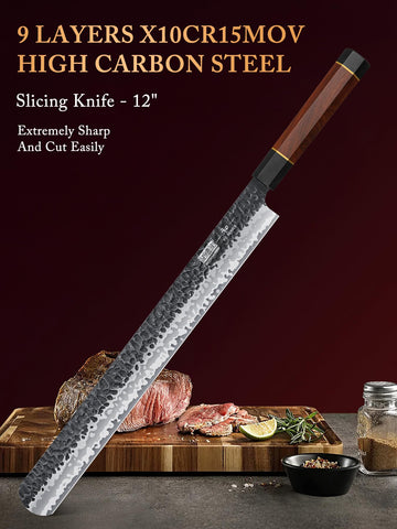 Rosewood and G10 handle blend for durability and cracking resistance.