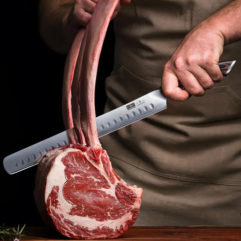HOSHANHO carving knife for BBQ prep and even portions