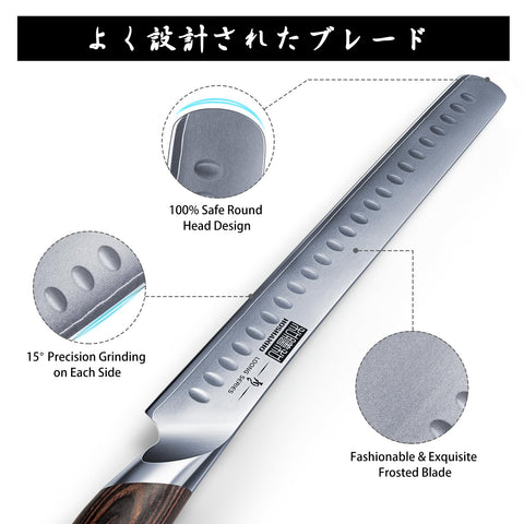 HOSHANHO ergonomic pakkawood handle for comfortable control