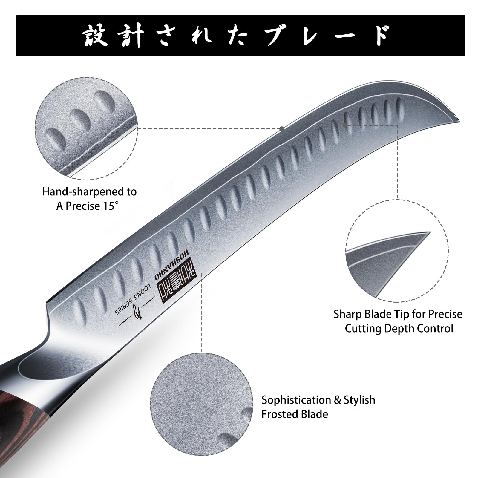HOSHANHO 12-inch knife in action for precise meat slicing and even portions.