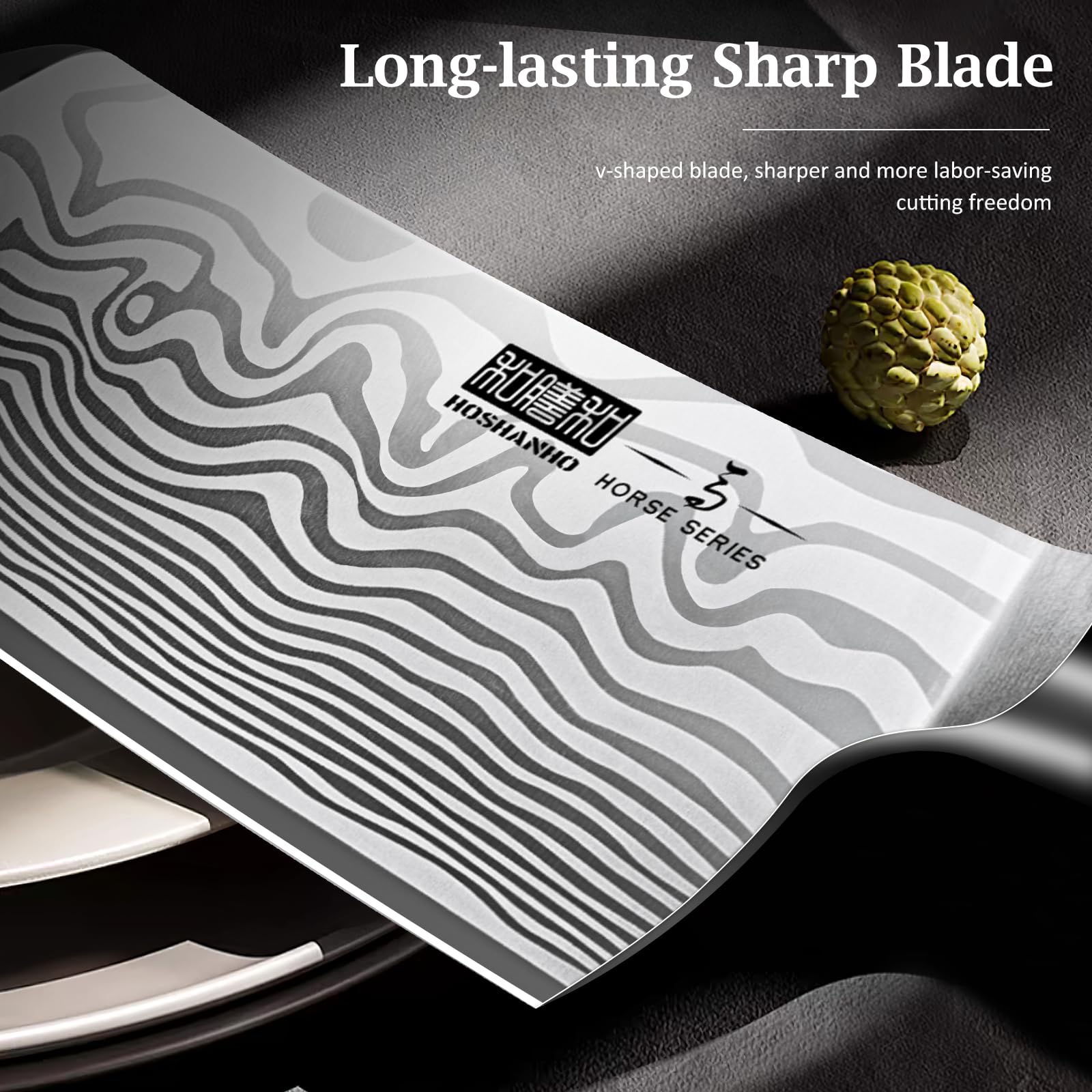 HOSHANHO kitchen-scene with cleaver shows versatile multipurpose cutting in meals.