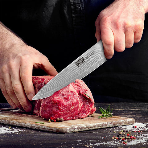 HOSHANHO 8-inch knife offers balanced control for meat, fish, and vegetables