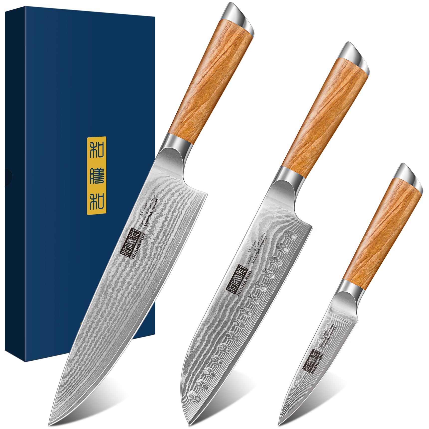HOSHANHO Damascus 8-inch chef knife ready for precise daily slicing and prep tasks.