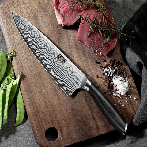 HOSHANHO frosted Damascus-style pattern adds visual appeal.