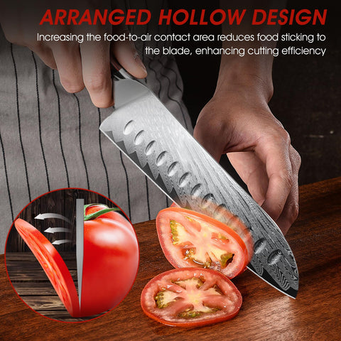 Lightweight knife design suggests fatigue-free chopping during lengthy kitchen prep