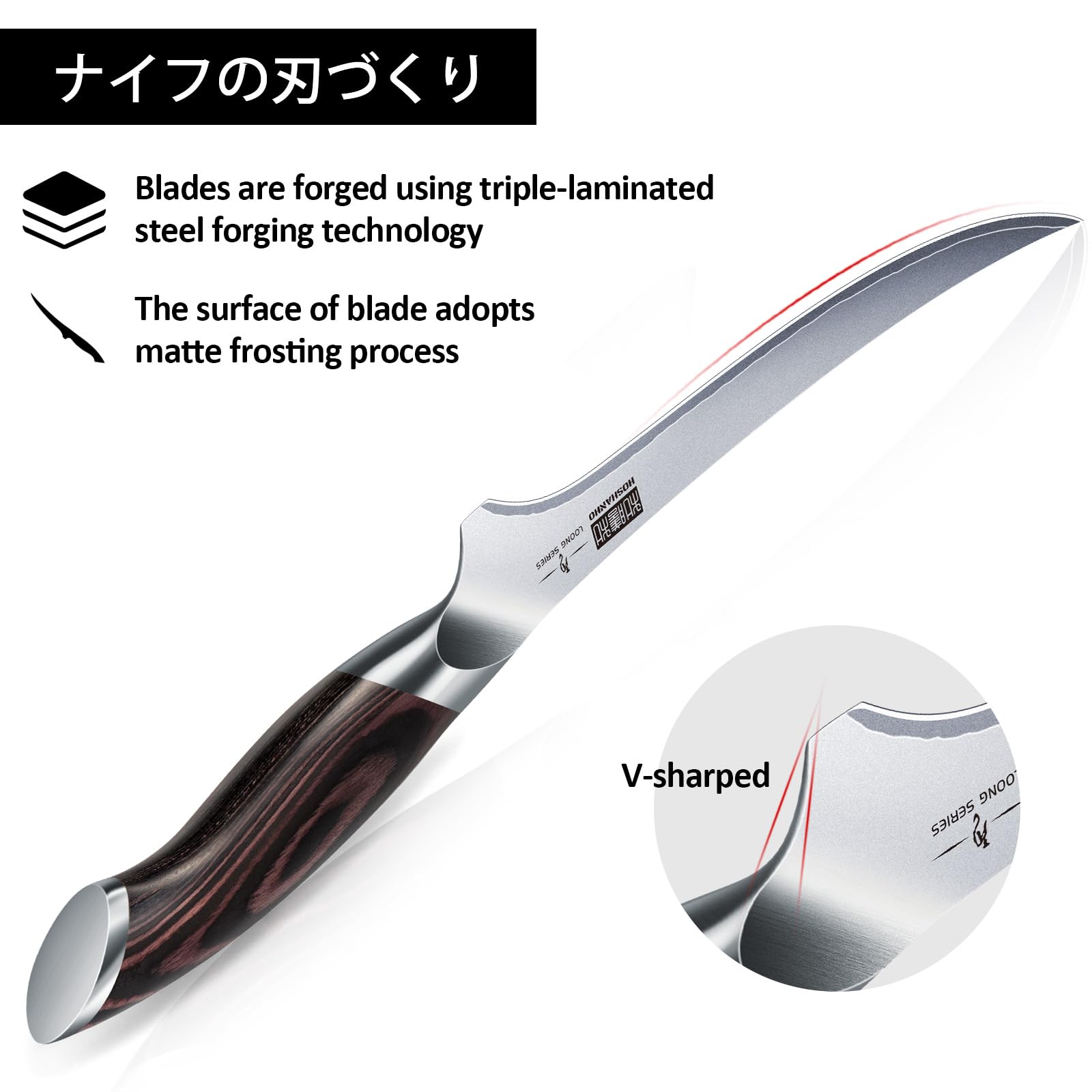 HOSHANHO Fillet Knife 9 inch in action slicing fish with minimal waste