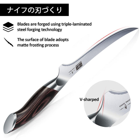 HOSHANHO Fillet Knife 9 inch in action slicing fish with minimal waste