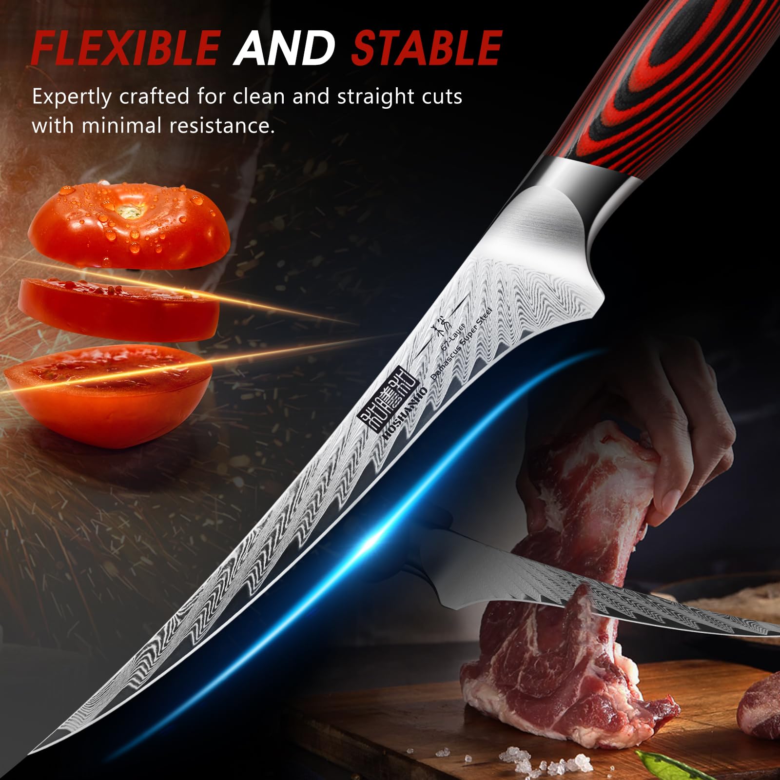 HOSHANHO flexible blade aids deboning fish with ease.