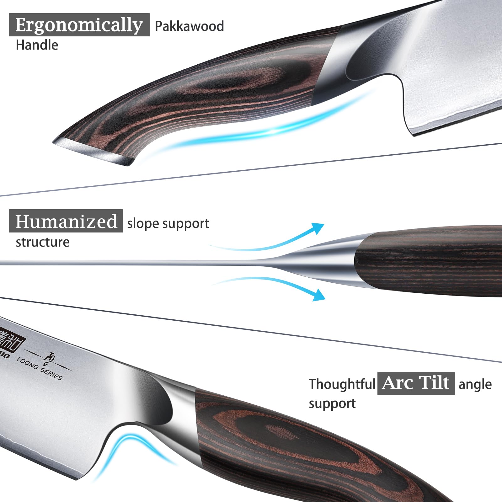 HOSHANHO forged Japanese steel with rust resistance and long-lasting sharpness.