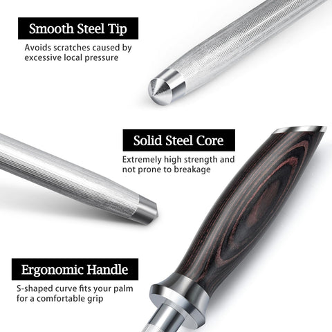HOSHANHO honing rod in use maintaining a consistent sharpening angle