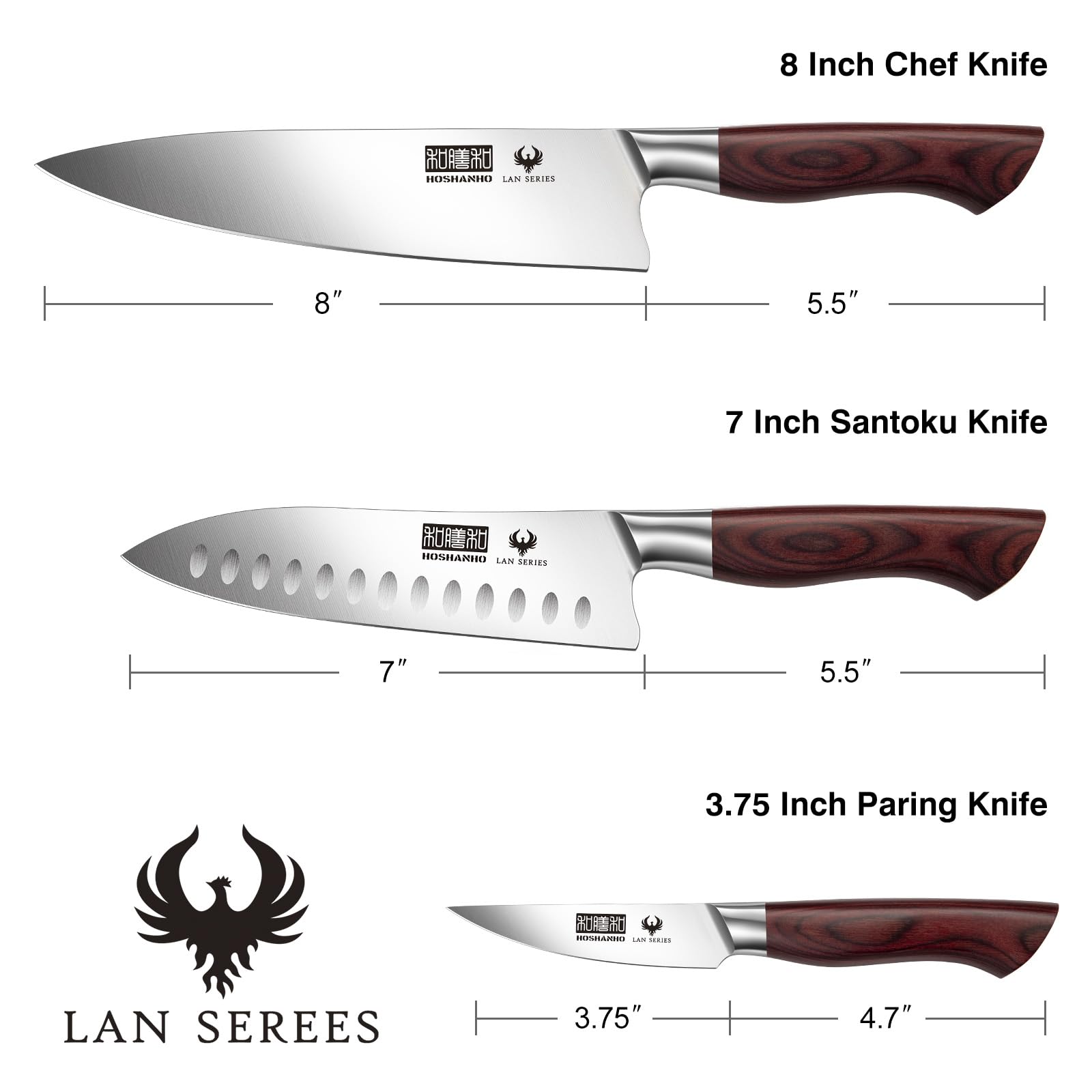 HOSHANHO 7-inch Santoku knife balanced for controlled cuts