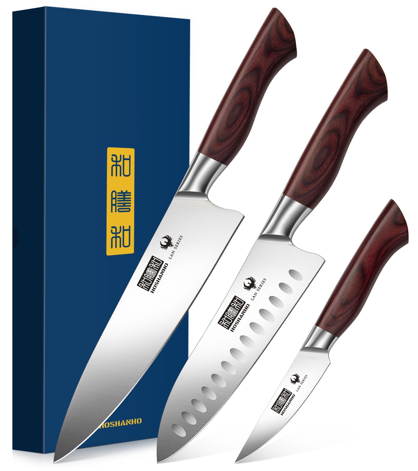 HOSHANHO 8-inch chef knife blade close-up for precise slicing