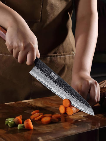 HOSHANHO octagonal rosewood handle enhances grip and kitchen style