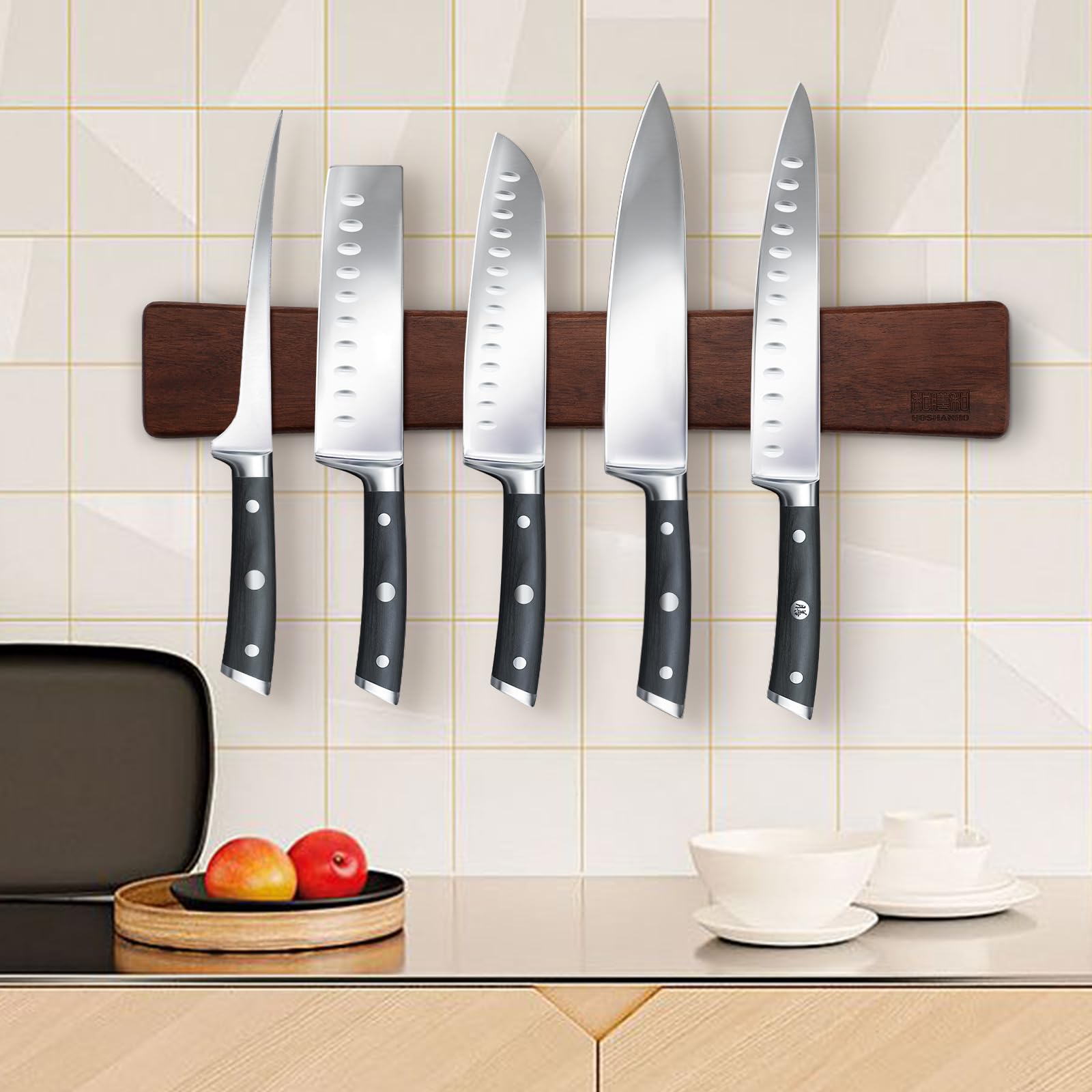 HOSHANHO magnetic rack doubles as a utensil and tool organizer