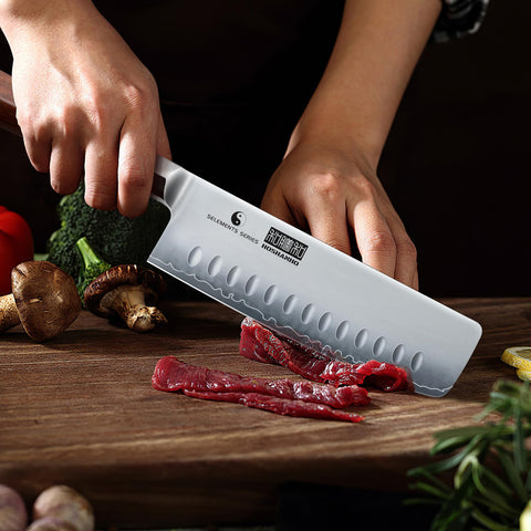 HOSHANHO 7-inch ergonomic handle reduces fatigue in the kitchen