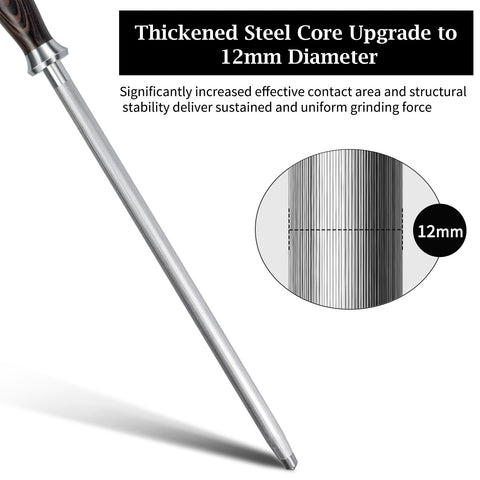 Close-up of HOSHANHO Pakkawood handle highlighting durable grip