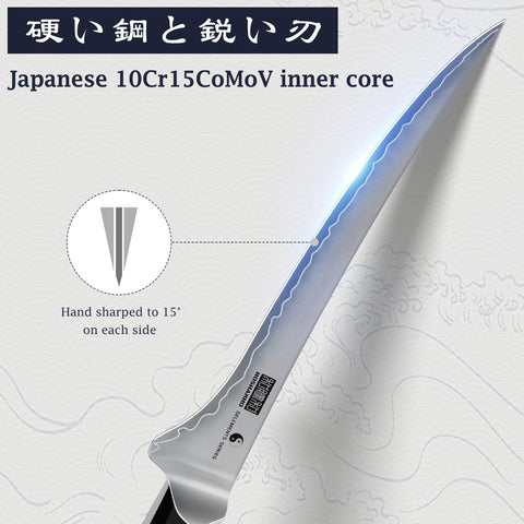 HOSHANHO razor-sharp 15-degree edge delivers clean, effortless slicing.