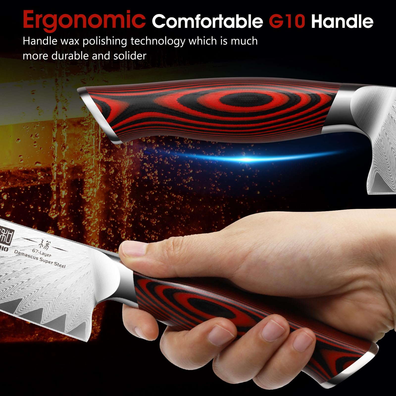 Close-up of Rosefinch blade pattern and anti-stick surface