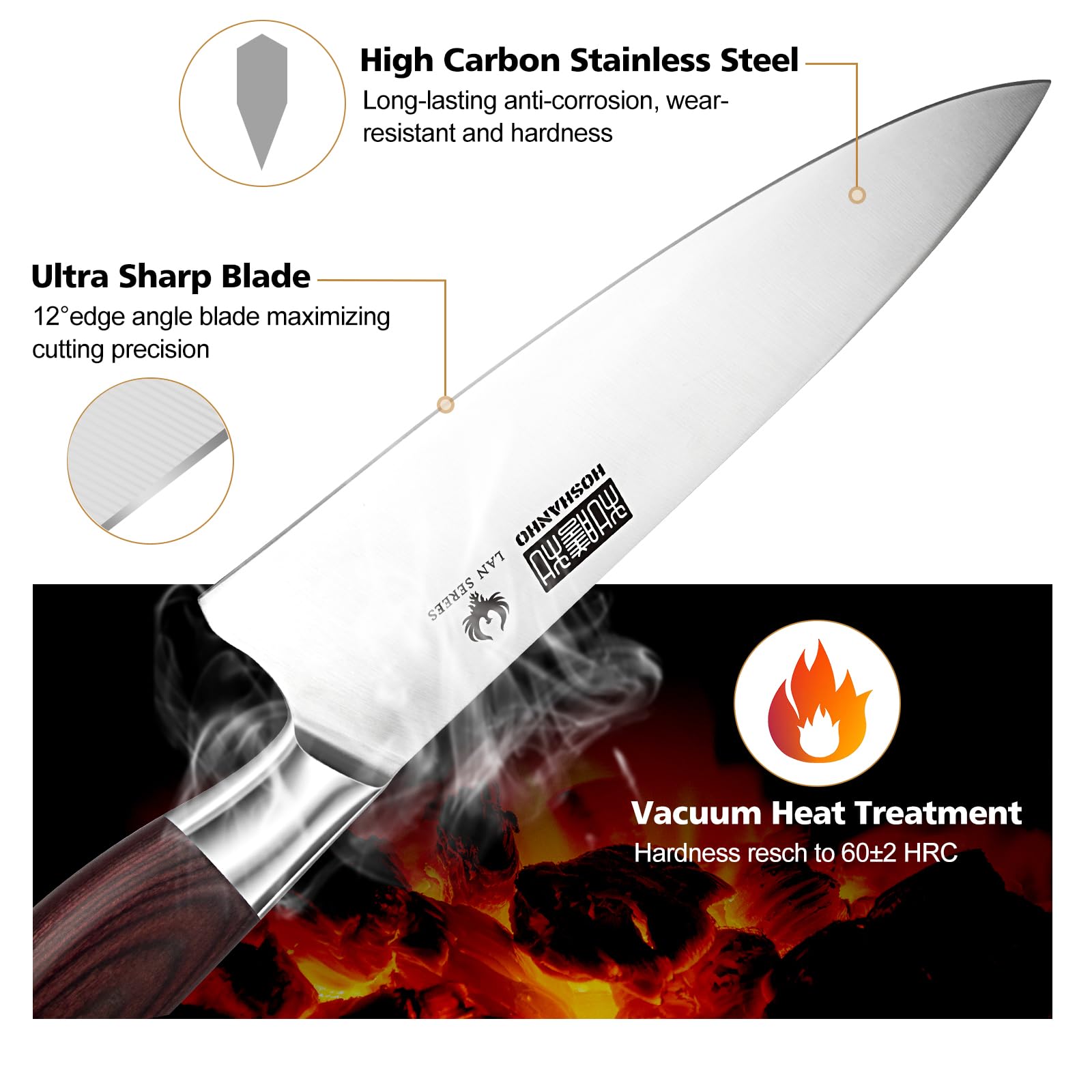HOSHANHO 7-inch santoku knife for versatile chopping