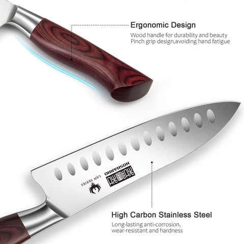 HOSHANHO knife featuring anti-stick grooves to reduce sticking