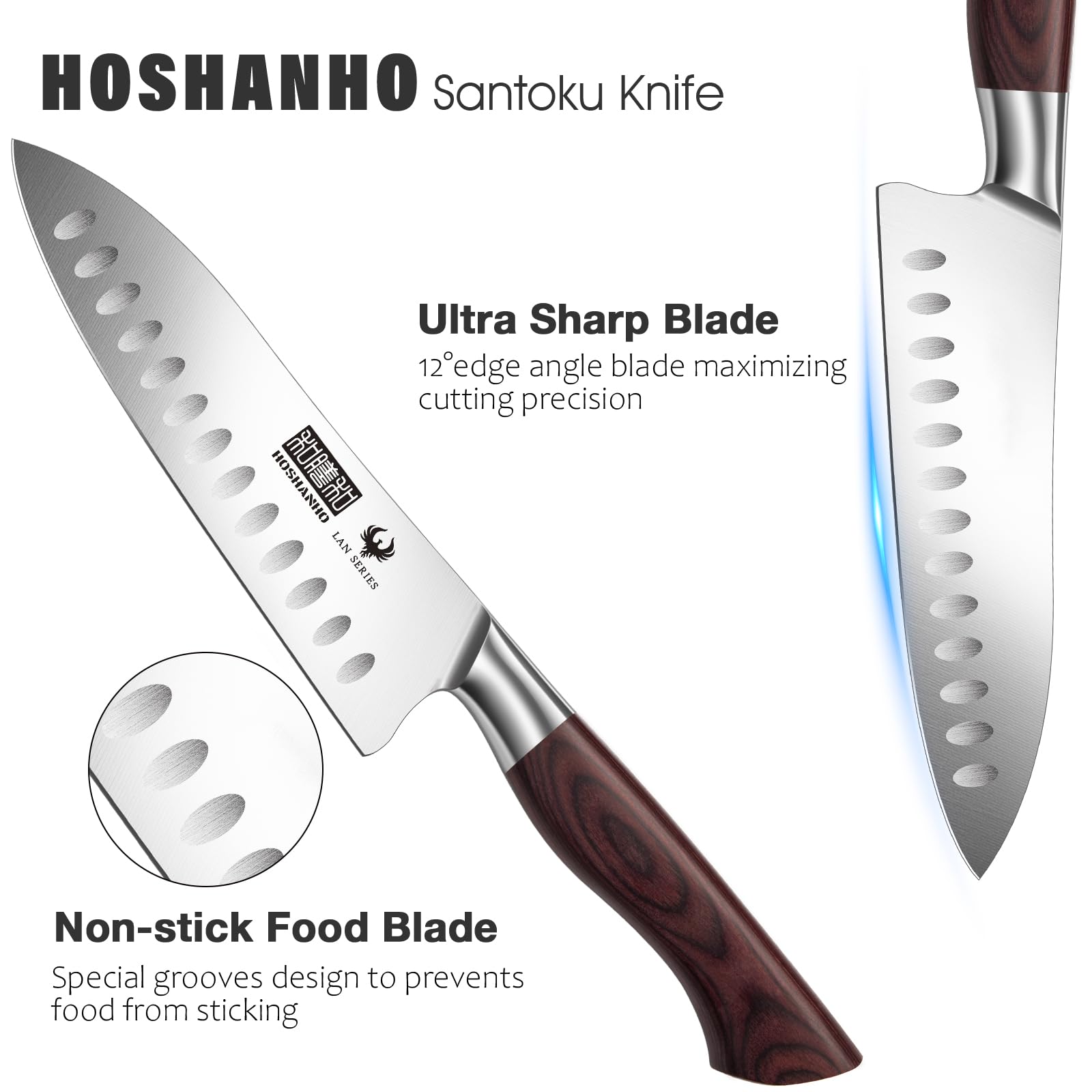 HOSHANHO seven-inch blade made from high carbon stainless steel for durability